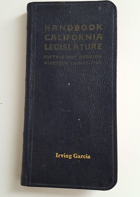 California Legislature 1935 Leather Handbook Irving Garcia  51 Session-image