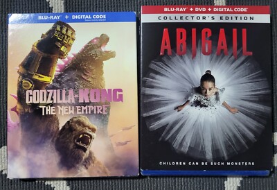 Godzilla x Kong the New Empire Blu-ray Digital & Abigail Blu-ray DVD Digital Lot-image