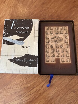 🎄Vintage 1956 Brown Executive Record and Travel Guide BOOK-image