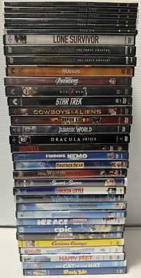 Lot of 34 SciFi,Children’s & Action Movies Used Previewed DVD SeeSpecific Titles-image