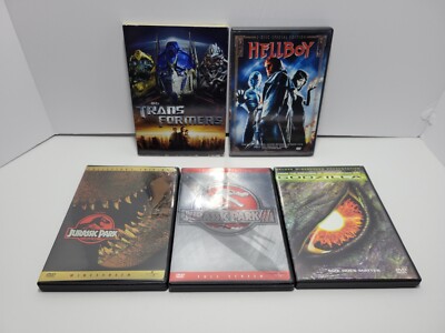 Lot 5 Blockbuster Action Movies Transformers Hellboy Jurassic Park Godzilla DVD-image