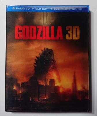 Godzilla 3D Two Mint Blu-ray Discs 2014 Lenticular Slipcase Edition & Mint DVD-image