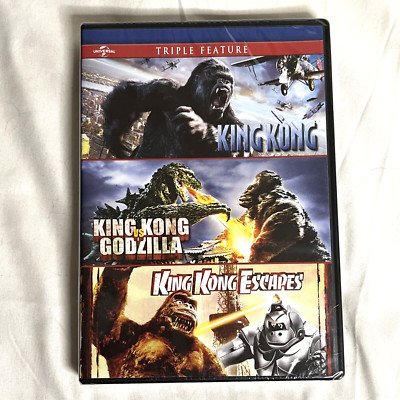 King Kong DVD Triple Feature Movie Jack Black Godzilla Universal 2014 Sealed-image