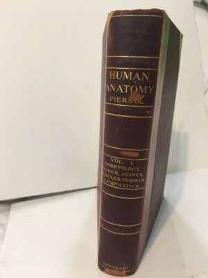 Human Anatomy 1911  by Piersol Vol I Antique Tabbed Medical Book Leatherbound -image