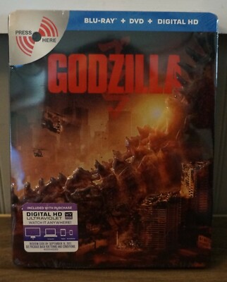New! Godzilla Collectible Embossed Metal Pak Blu-ray (Blu-ray/DVD, 2-Disc Set) -image