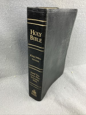 Holy Bible KJV  Hand Size Giant Print Reference CornerStone  Genuine Leather Tab-image