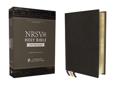 NRSVue, Holy Bible with Apocrypha, Premium Goatskin Leather, Black, Premier Col,-image