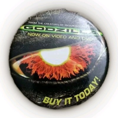 Godzilla DVD Promo Movie Badge Button Pin Pinback-image