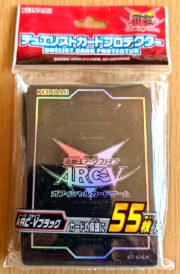 Yugioh Official Duelist Card Protector ARC-V Black 55 Sleeves Japan Sleeve NEW-image