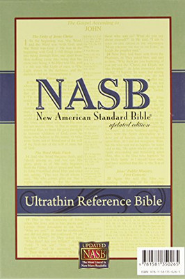 New American Standard Ultrathin Reference Bible; Black Genuine Leather by John-image
