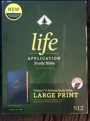 NLT Life Application Study Bible 3rd Edition Lg Print (Leather Like Teal Blue)-image