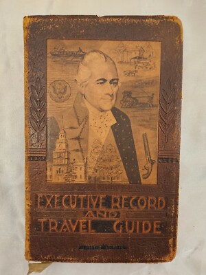 Vintage 1959 Leather Bound Executive Record & Travel Guide Illustrated Planner-image