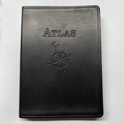 Vintage 1998 “The Traveler’s Atlas” Geographic Handbook Leather Covers EUC-image
