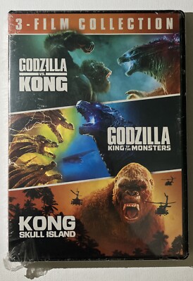 GODZILLA/KONG Skull Island w/Slipcover (3-FILM COLLECTION DVD) NEW/SEALED!!-image