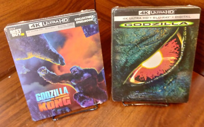 Godzilla vs Kong 4K + Godzilla 98 STEELBOOKS (4K+Blu-ray) NEW-Free S&H!-image