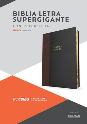 Rvr 1960 Biblia Letra Supergigante, Negro Con Caf Smil Piel, Con ndice: Con Refe-image