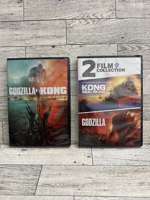 New Lot 2 DVD Godzilla Vs Kong + 2 Film Collection Kong Skull Island Godzilla-image