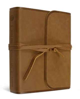 ESV Single Column Journaling Bible, Brown, Flap w/ Strap Natural Cowhide Leather-image