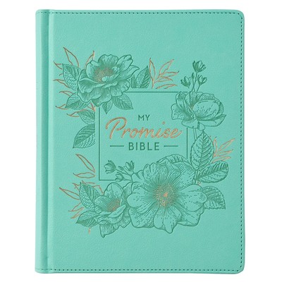 KJV My Promise Bible, Faux Leather Hardcover w/Ribbons & Coloring Stickers, Teal-image