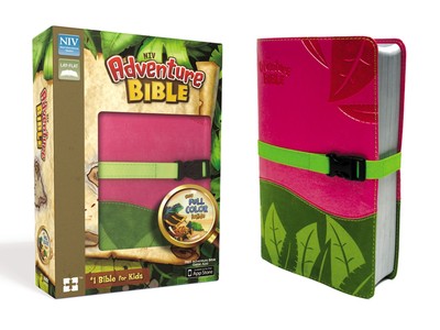 NIV, Adventure Bible, Leathersoft, Pink/Green, Full Color by Zondervan-image