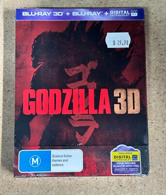Godzilla 3D (2014) Blu-ray Steelbook - JB Hi-Fi Exclusive Brand New Sealed-image