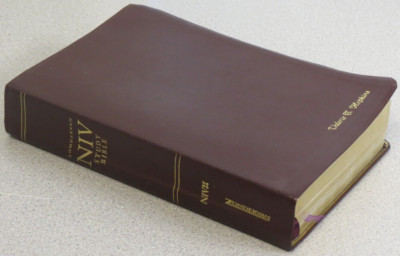 NIV Study Bible - Zondervan 2002 - Burgundy Top Grain Leather-image