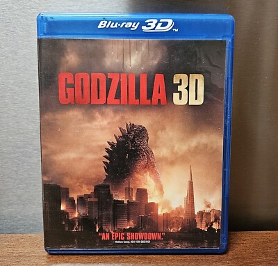 📀 3 Disc Set GODZILLA 3D Blu-ray with 2D and DVD Excellent -image