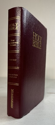Holy Bible - NIV  w/ Helps (2001 Zondervan) Words of Christ in Red Letter - VG+-image