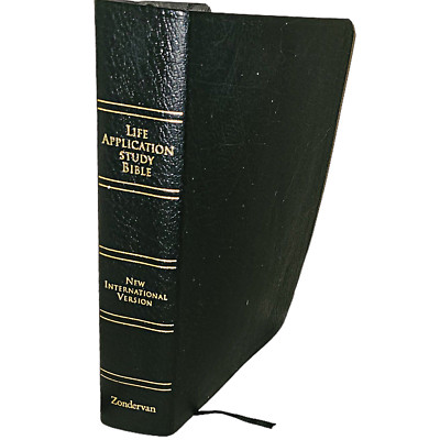 NIV 1997 Life Application Study Bible Leather Zondervan Black Bonded Leather-image