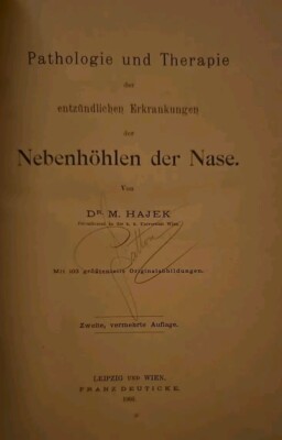 Pathologie und Therapie der Nebenhöhlen der Nase 1903 M Hajek Medical Nose Illus-image