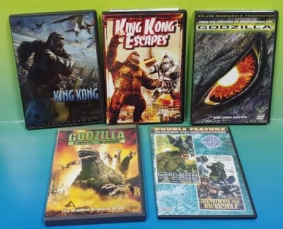 Lot of 5 DVD Godzilla + King Kong Double Feature Gamera Gaos Invincibl Wars -image