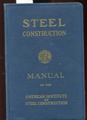 STEEL CONSTRUCTION MANUAL, AMERICAN INSTITUTE, 1961 ('47)  AISC, V, GOOD-image