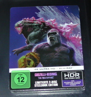 Godzilla X Kong The Neuf Empire Limitée steelbook 4K blu ray + Nouveau Ovp-image