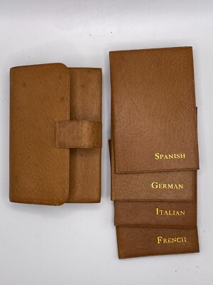 ATQ Language Guide Books by Cook of Boson w/ Leather Case Sp/Fr/G/It c. 1907-image