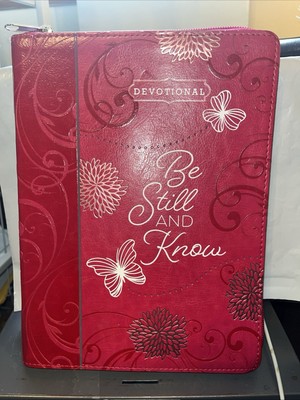 Be Still and Know Pink W/Butterflies~ 365 Daily Devotional Zip  Case-image