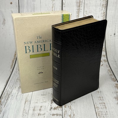 The New American Bible Genuine Black Leather Large Print Oxford New In Box-image