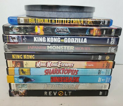 DVD Movie Lot of 11 Monsters King Kong Godzilla Sharktopus Jurassic Park-image