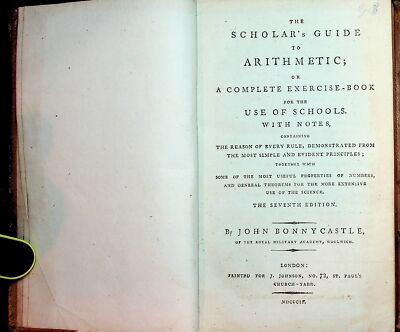 John Bonnycastle / Scholar's Guide to Arithmetic or Complete Exercise 1804-image