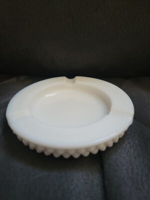 Westmoreland Hobnail Milk Glass Ashtray Vintage Round USA 4.25