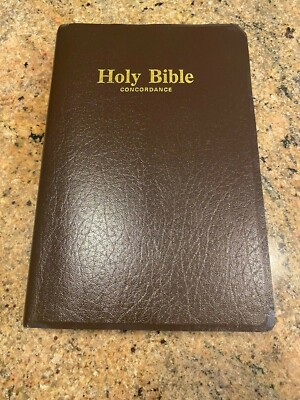 Holy Bible King James Red Letter Concordance LARGE Print Christian Heritage 1986-image