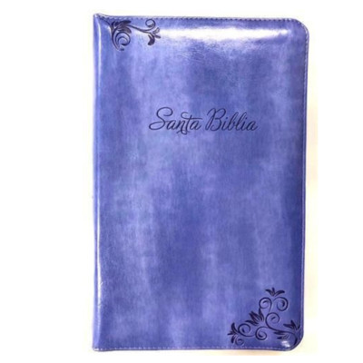 BIBLIA RVR1960 TAMAÑO PERSONAL CON LETRA GRANDE EN IMITACION PIEL COLOR MORADO-image