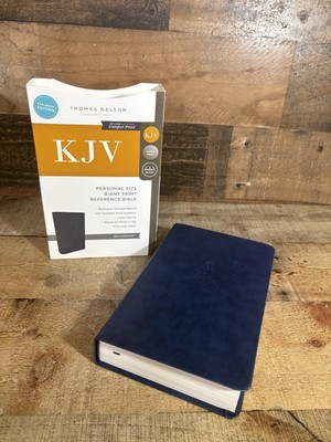 Thomas Nelson Personal Size Giant Print Holy Bible  KJV Red Letter Blue Leather-image