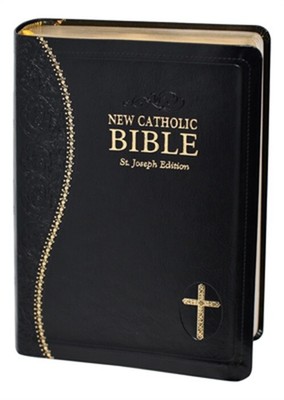 New Catholic Bible Medium Print Dura Lux (Black) (Leather / Fine Binding)-image