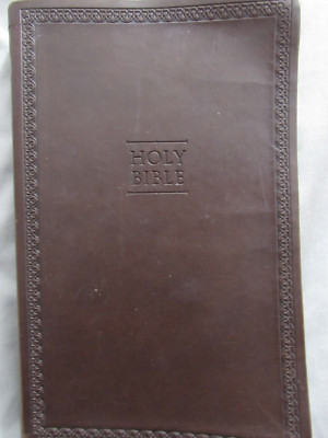 NIV Thinline Bible 1996 Burgundy Bonded Leather VG Text Leathersoft Zondervan-image