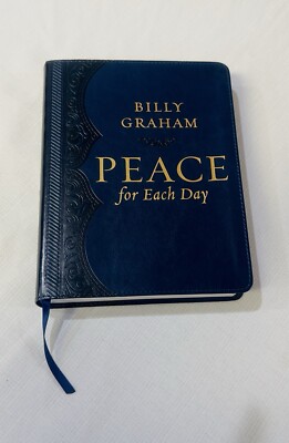Peace for Each Day Billy Graham Large Text Leather Soft Blue NEW No Box-image