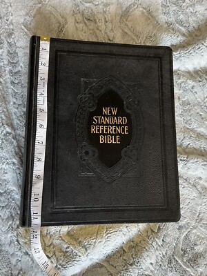 Vintage 1936 Blue Ribbon New Standard Reference Bible-Hertel Red Letter Edition-image