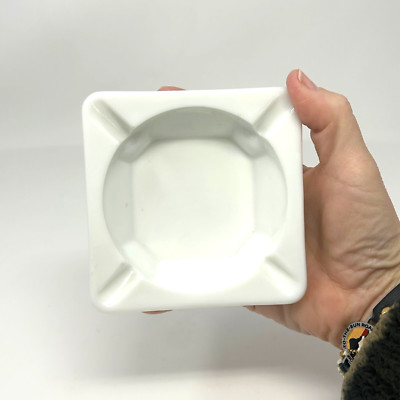 Vintage Mid-Century Westmoreland Paneled Grape Milk Glass Ashtray-image