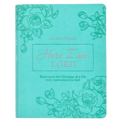 Devotional Here I Am, Lord Teal Faux Leather Devotional-image