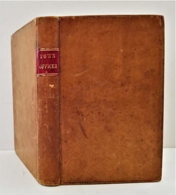 1843 antique NEW HAMPSHIRE GUIDE to OFFICERS of TOWNS history geanology leather-image