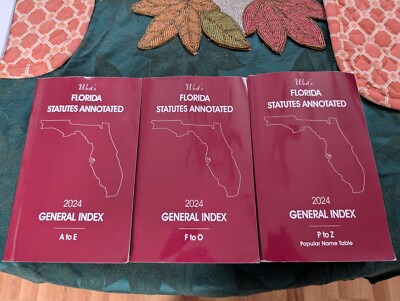 WEST'S FLORIDA STATUTES ANNOTATED General Index 2024 3 Volume set-image